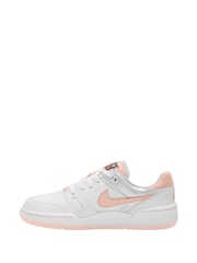 Nike White/Echo Pink Youth Full Force Low-Top Trainers - Image 2 of 4