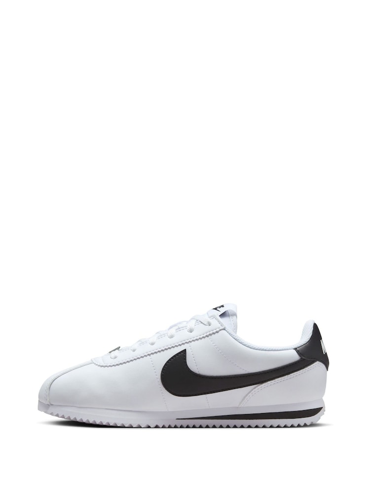 Nike White/Black Youth Cortez Trainers - Image 2 of 11
