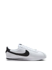 Nike White/Black Youth Cortez Trainers - Image 3 of 11