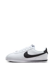 Nike White/Black Youth Cortez Trainers - Image 4 of 11