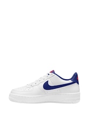 Nike White/Royal Blue Air Force 1 Youth Trainers - Image 2 of 4