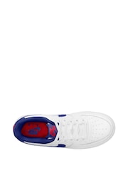 Nike White/Royal Blue Air Force 1 Youth Trainers - Image 3 of 4