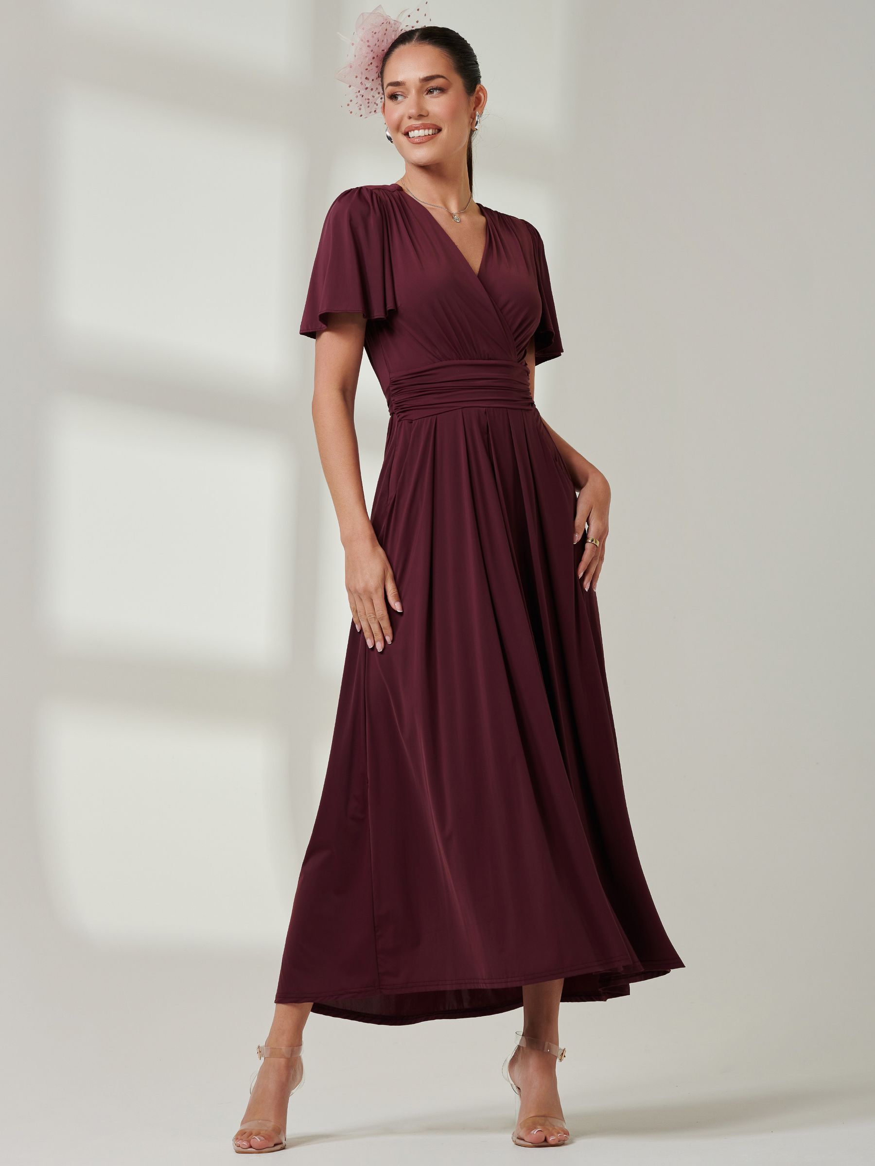 Buy Jolie Moi Burgundy Red Wrap Bodice Super Smooth Jersey Maxi Dress from Next Canada
