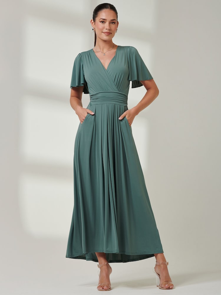 Grün - Jolie Moi – Maxikleid aus superweichem Jersey mit Engelsärmeln - Bild 1 von 6 Grün - Jolie Moi – Maxikleid aus superweichem Jersey mit Engelsärmeln - Bild 1 von 6