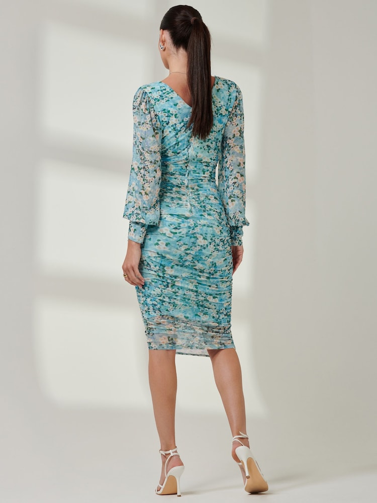 Jolie Moi Green Long Sleeve Soft Silky Jersey Maxi Dress - Image 2 of 6 Jolie Moi Green Long Sleeve Soft Silky Jersey Maxi Dress - Image 2 of 6