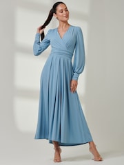 Синий - Jolie Moi Лиф для обертывания из супергладкого джерси платье макси - Image 5 of 6