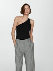 Mango Black Asymmetrical  Top - Image 1 of 6