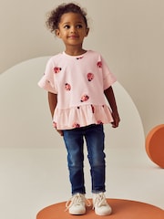 Pink Ladybird 100% Cotton Short Sleeve Peplum T-Shirt (3mths-7yrs) - Image 2 of 8