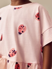 Pink Ladybird 100% Cotton Short Sleeve Peplum T-Shirt (3mths-7yrs) - Image 4 of 8