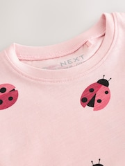 Pink Ladybird 100% Cotton Short Sleeve Peplum T-Shirt (3mths-7yrs) - Image 7 of 8