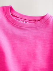 Pink 100% Cotton Short Sleeve Peplum T-Shirt (3mths-7yrs) - Image 6 of 7