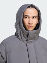 adidas Grey Helionic Down Puffer Hooded Jacket - Image 3 of 5