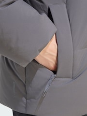 adidas Grey Helionic Down Puffer Hooded Jacket - Image 4 of 5