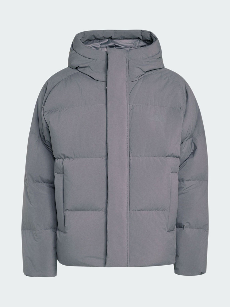 adidas Grey Helionic Down Puffer Hooded Jacket - Image 5 of 5 adidas Grey Helionic Down Puffer Hooded Jacket - Image 5 of 5
