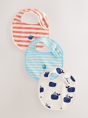 Blue/Red Stripe Nautical Baby Bibs 3 Pack - Image 1 of 6