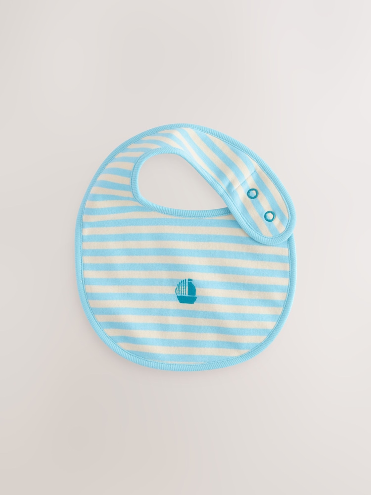 Blue/Red Stripe Nautical Baby Bibs 3 Pack - Image 2 of 6