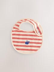 Blue/Red Stripe Nautical Baby Bibs 3 Pack - Image 4 of 6