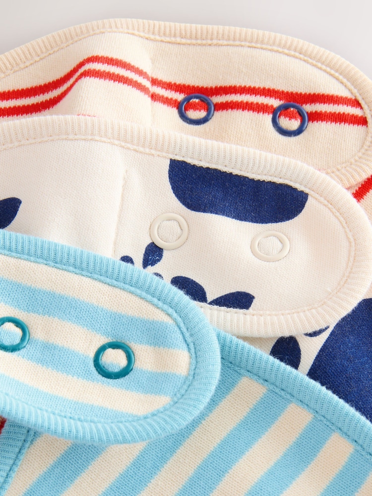 Bleu/Rouge Rayure Nautique - Bébé BIBS 3 Pack - Image 5 of 6