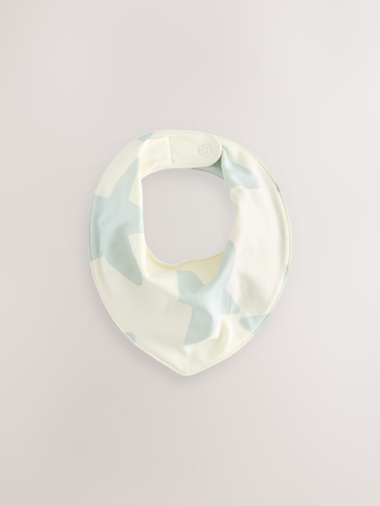 Green Star Print Baby Bibs 5 Pack - Image 2 of 8
