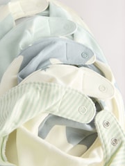 Green Star Print Baby Bibs 5 Pack - Image 7 of 8