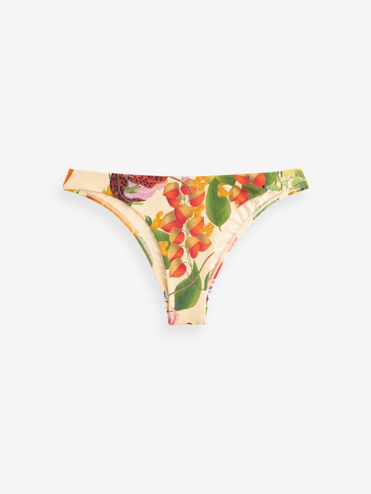 Kew Collection Yellow Floral/Fruit Brazilian High Leg Bikini Bottoms - Image 5 of 5 Kew Collection Yellow Floral/Fruit Brazilian High Leg Bikini Bottoms - Image 5 of 5