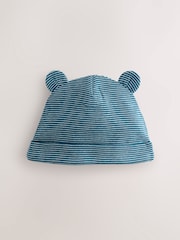 Blau - Beanies mit Streifen für Babys aus 100 % Baumwolle im 3er-Pack (0–18 Monate) - Bild 3 von 6