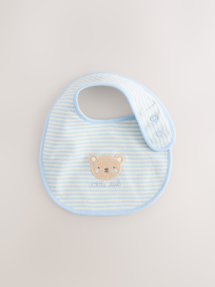 Ours bleu - Ensemble 4 pièces bonnet et bavoirs bébé (0-18mois) - Image 4 of 8