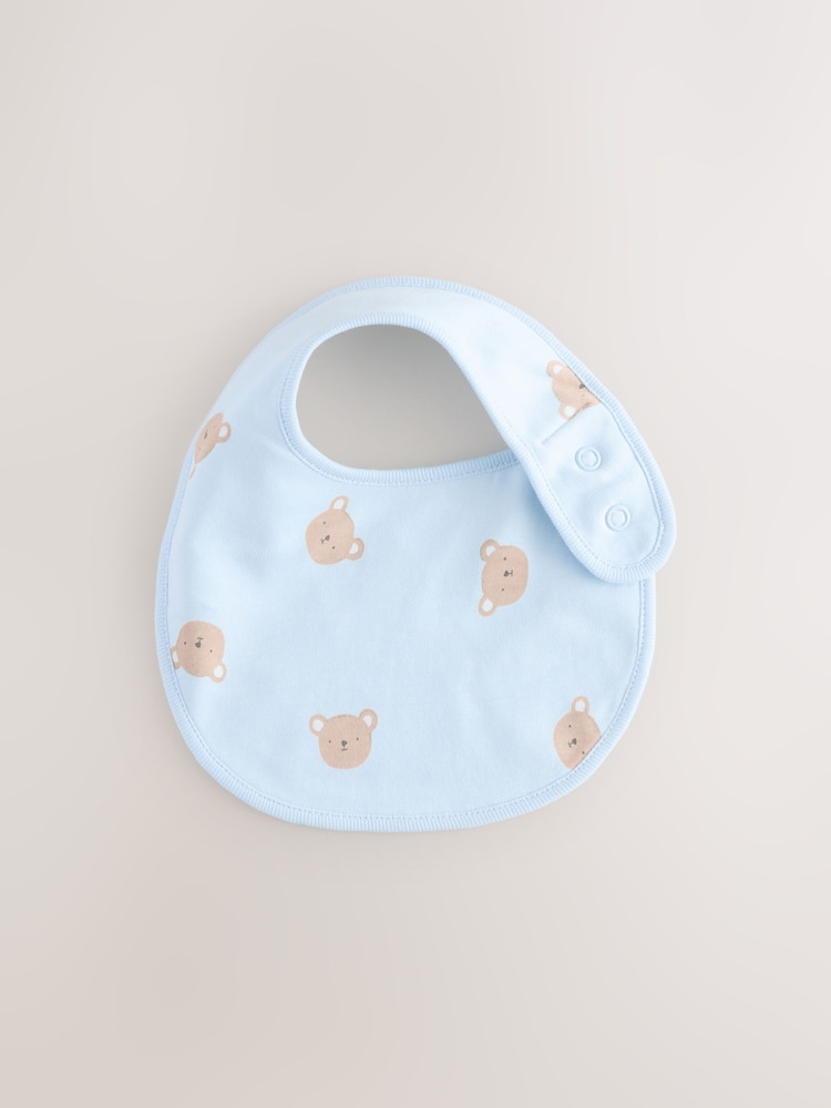 Ours bleu - Ensemble 4 pièces bonnet et bavoirs bébé (0-18mois) - Image 5 of 8