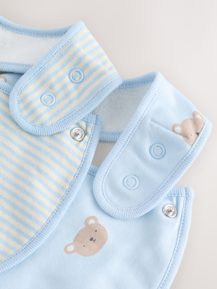 Ours bleu - Ensemble 4 pièces bonnet et bavoirs bébé (0-18mois) - Image 6 of 8