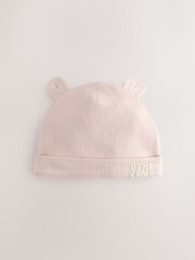 Blue 100% Cotton Slogan Baby Beanie Hats 3 Pack (0-18mths) - Image 3 of 6