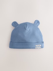 Blue 100% Cotton Slogan Baby Beanie Hats 3 Pack (0-18mths) - Image 4 of 6