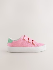 Pink Glitter Standard Fit (F) Touch Fastening Trainers - Image 2 of 5