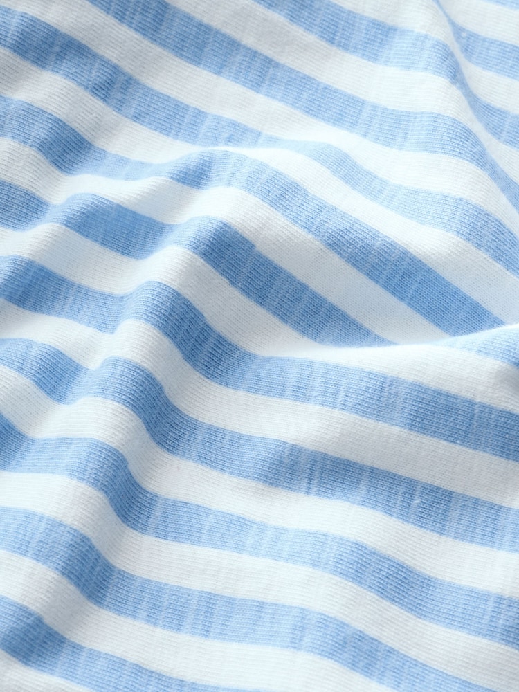 Blue Stripe 100% Cotton Short Sleeve Peplum T-Shirt (3mths-7yrs) - Image 9 of 9