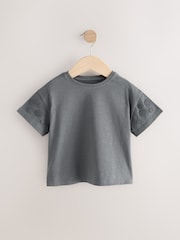 Charcoal Grey 100% Cotton Daisy Short Sleeve T-Shirt (3mths-7yrs) - Image 1 of 4
