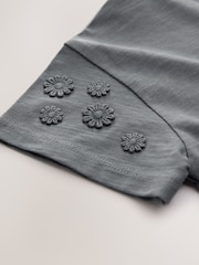 Charcoal Grey 100% Cotton Daisy Short Sleeve T-Shirt (3mths-7yrs) - Image 3 of 4