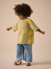 Green Sun Character Girls Short Sleeve 100% Cotton T-Shirt (3mths-7yrs) - Image 2 of 7