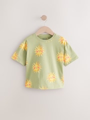 Green Sun Character Girls Short Sleeve 100% Cotton T-Shirt (3mths-7yrs) - Image 4 of 7