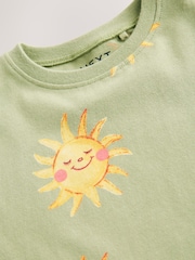 Green Sun Character Girls Short Sleeve 100% Cotton T-Shirt (3mths-7yrs) - Image 7 of 7