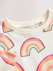 Cream Rainbow Girls Short Sleeve 100% Cotton T-Shirt (3mths-7yrs) - Image 7 of 8