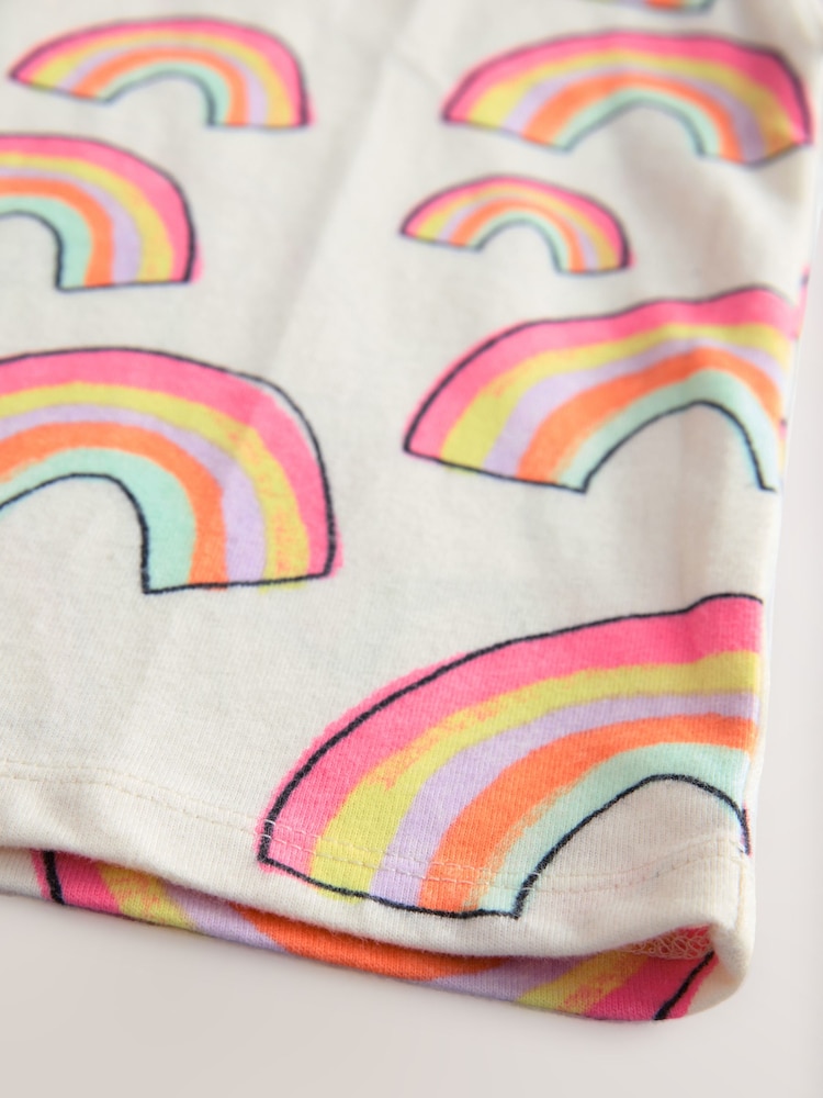 Cream Rainbow Girls Short Sleeve 100% Cotton T-Shirt (3mths-7yrs) - Image 8 of 8