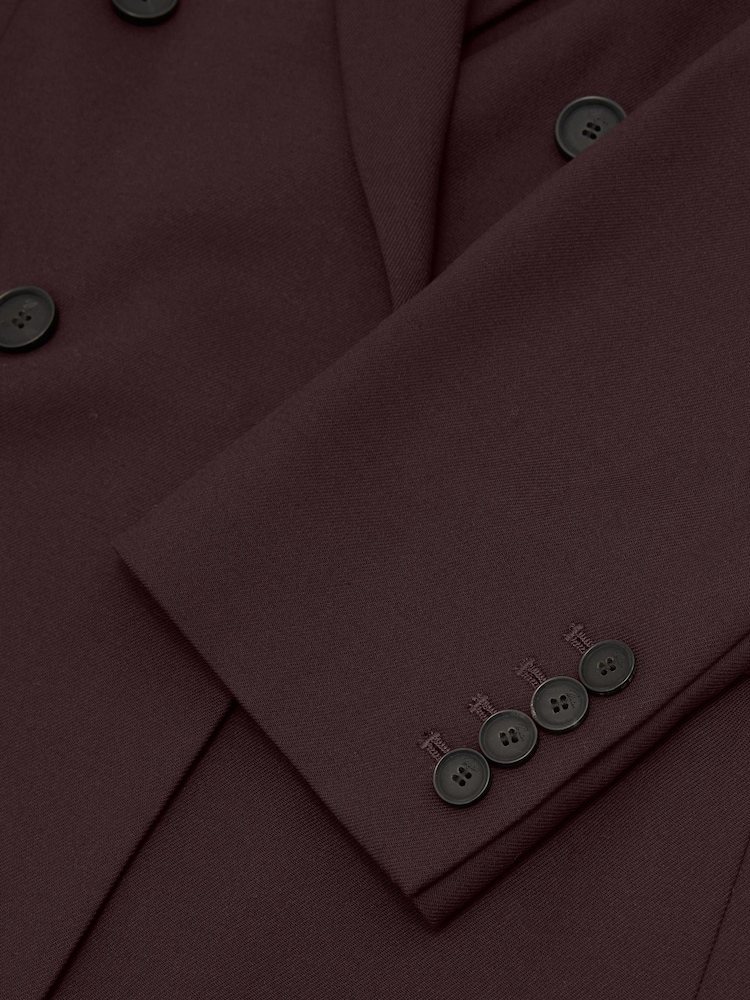 Reiss Dark Aubergine Leisel Wool-Blend Double-Breasted Oversized Suit Blazer - Image 10 of 10 Reiss Dark Aubergine Leisel Wool-Blend Double-Breasted Oversized Suit Blazer - Image 10 of 10
