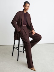 Dark Aubergine - Reiss Leisel жүннен жасалған қос кеуделі үлкен костюм пиджак - 9суретінің 6 суреті