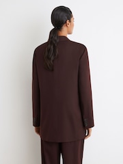 Dark Aubergine - Reiss Leisel жүннен жасалған қос кеуделі үлкен костюм пиджак - 9суретінің 7 суреті