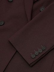 Dark Aubergine - Reiss Leisel жүннен жасалған қос кеуделі үлкен костюм пиджак - 9суретінің 9 суреті