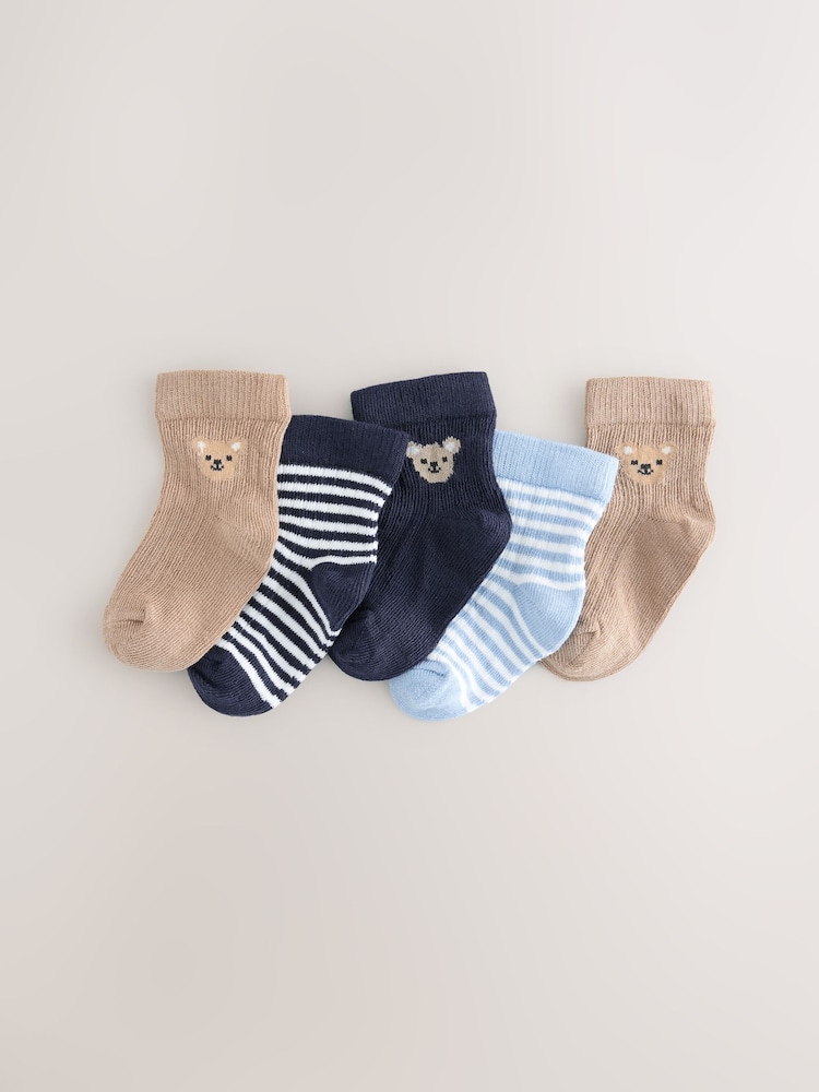 Blue Bear Baby Socks 5 Pack (0mths-2yrs) - Image 1 of 3