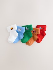 Bela s svetlimi motivi - Izvezen top nogavice 5 Pack (0mesecev-2yrs) - Slika 1 iz 3