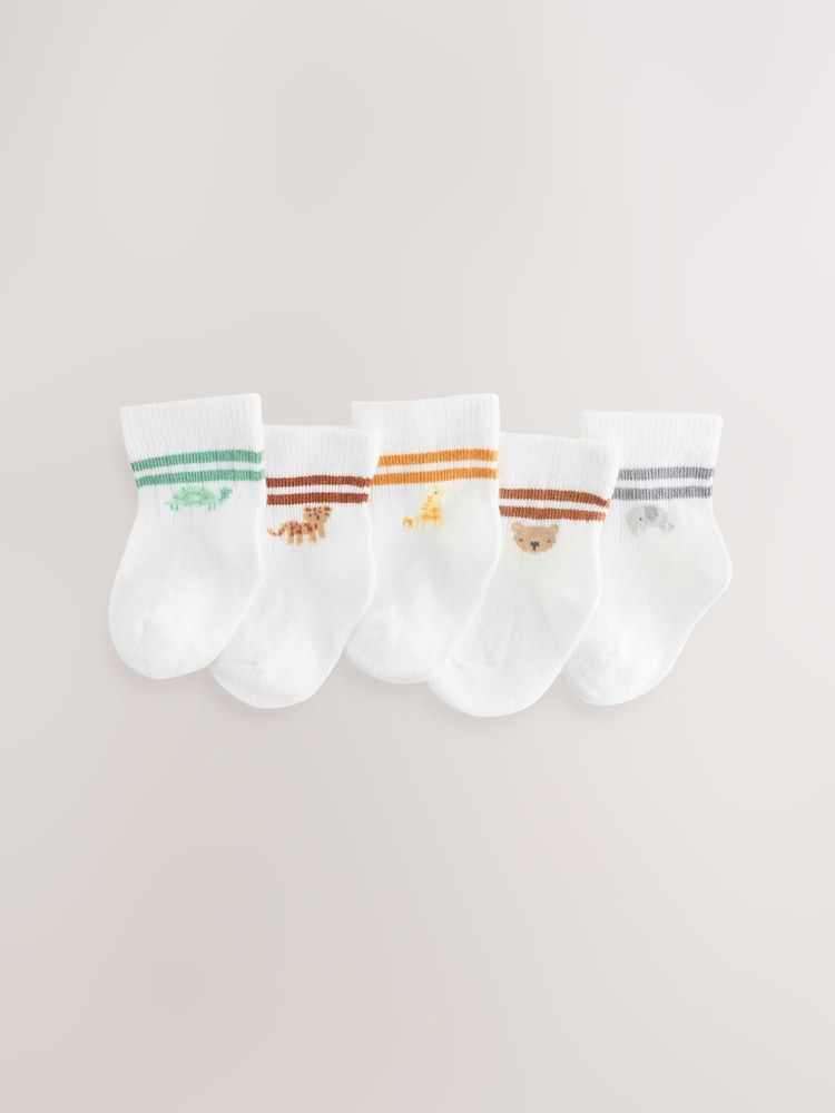 Bela črtast; progast - Otroške nogavice 5 Pack (0mths-2yrs) - Slika 1 iz 3 Bela črtast; progast - Otroške nogavice 5 Pack (0mths-2yrs) - Slika 1 iz 3