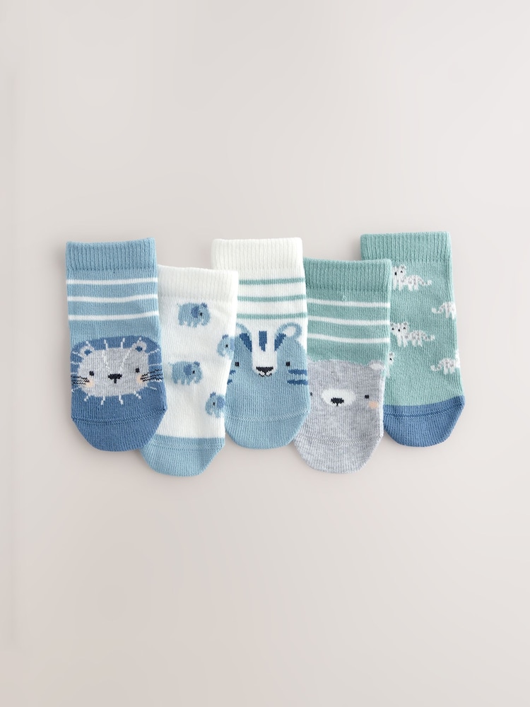 Blau, mit Figur - Babysocken im 5er-Pack (0 M.–2 J.) - Bild 1 von 3 Blau, mit Figur - Babysocken im 5er-Pack (0 M.–2 J.) - Bild 1 von 3