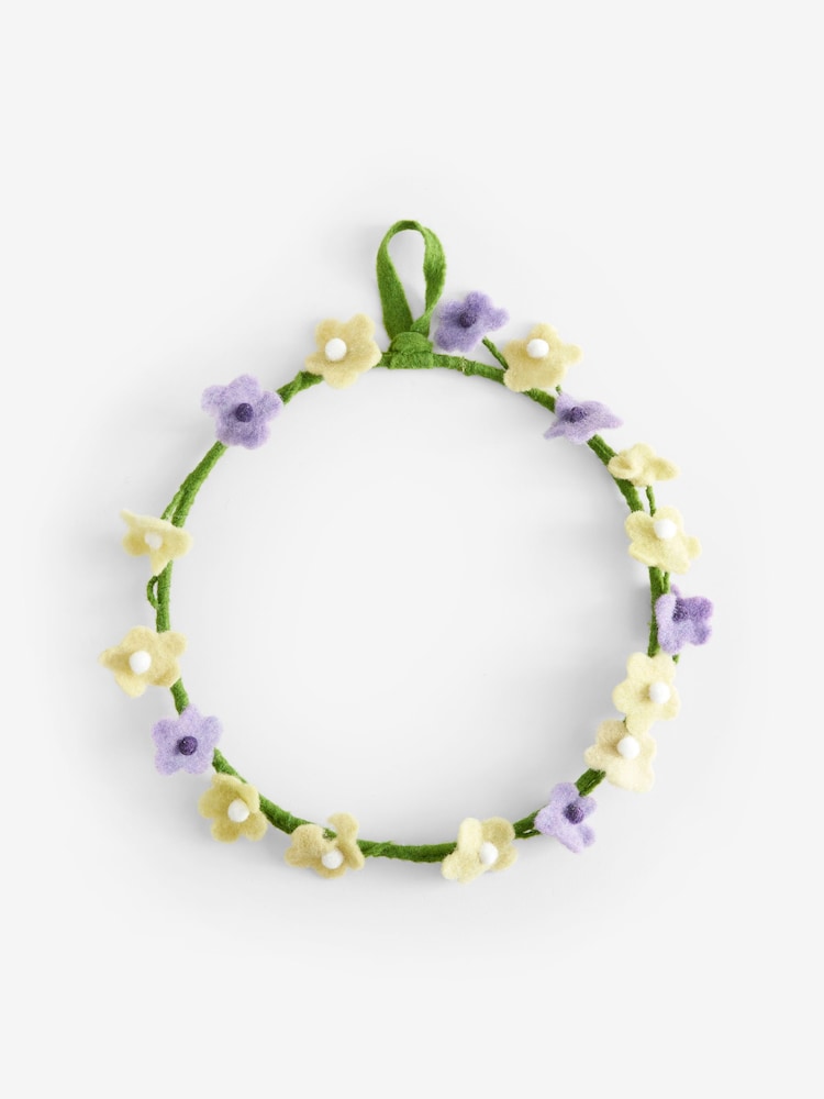 Multi Floral Spring Felt Wreath - Image 3 of 4