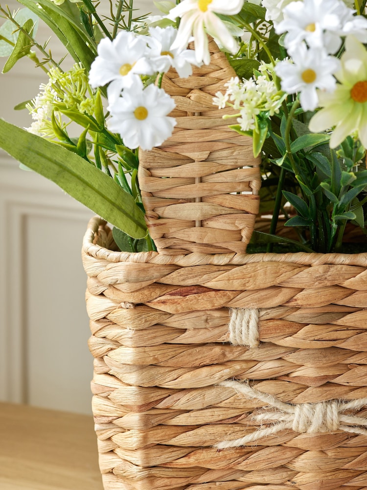 Natural Woven Bunny Basket Wreath - Image 2 of 6